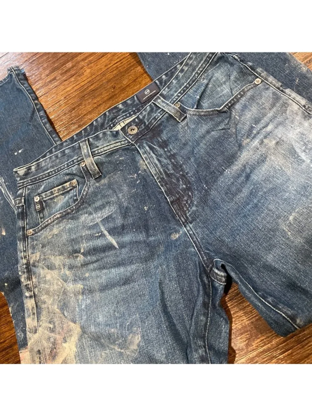 AG Owens Athletic Jean Mens 32x33 Paint Splatter Festival Grunge Distressed